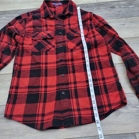 Port Authority red and black plaid shirt - Picture 5 of 8